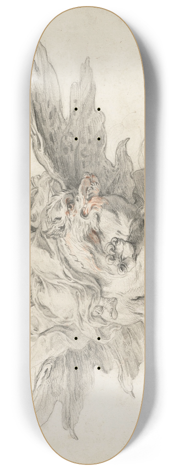 Charles-Antoine Coypel - Armida on a dragon 8.25 inch art skate deck