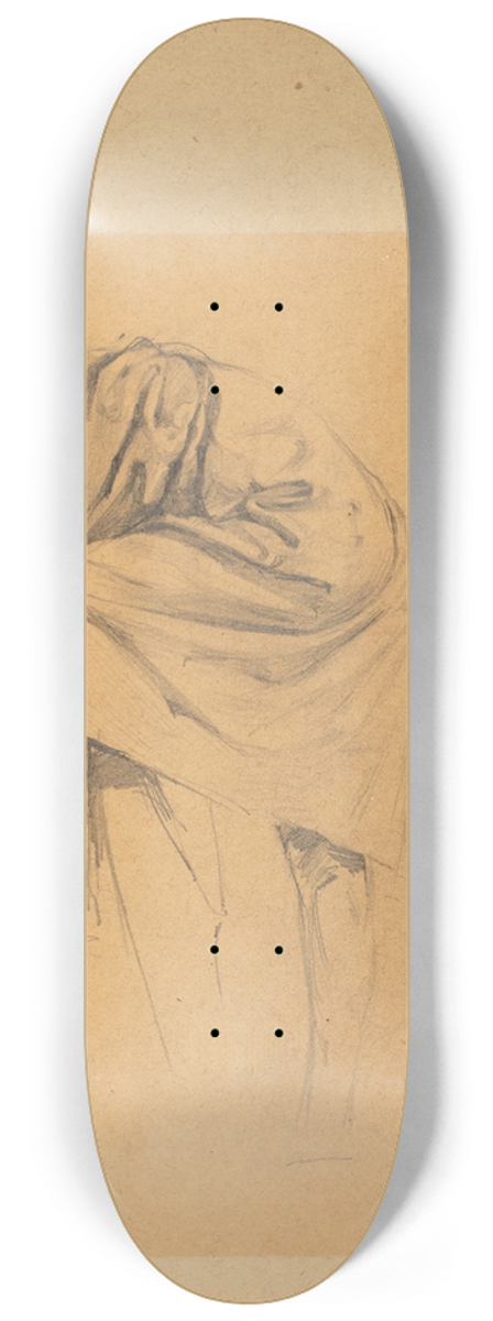 Franz Jaschke - Figurenstudie einer sich nach links Bckenden 8.25 inch art skate deck