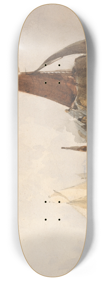 Charles Bentley - Hay Barge in a Calm Sea 8.25 inch art skate deck