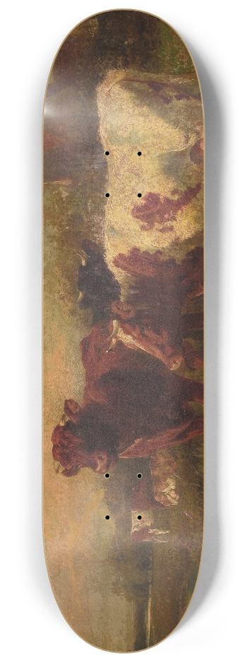Charles Collins - Cows at Pasture 8.25 inch art skate deck