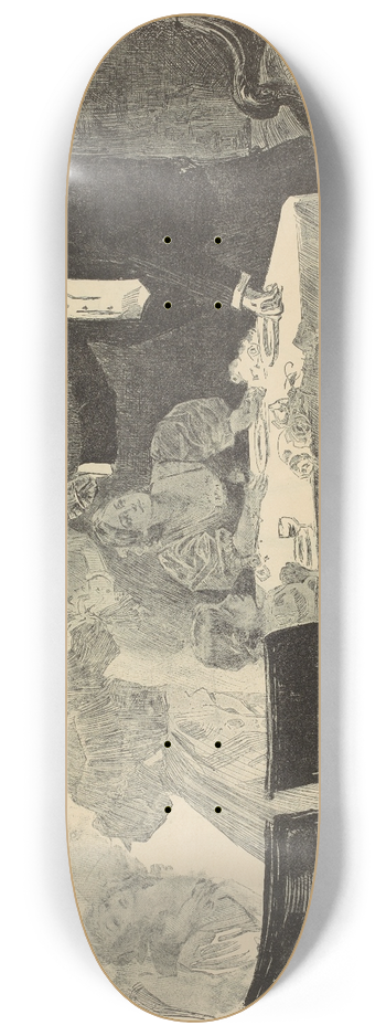 Charles Dana Gibson - A bachelors supper 8.25 inch art skate deck