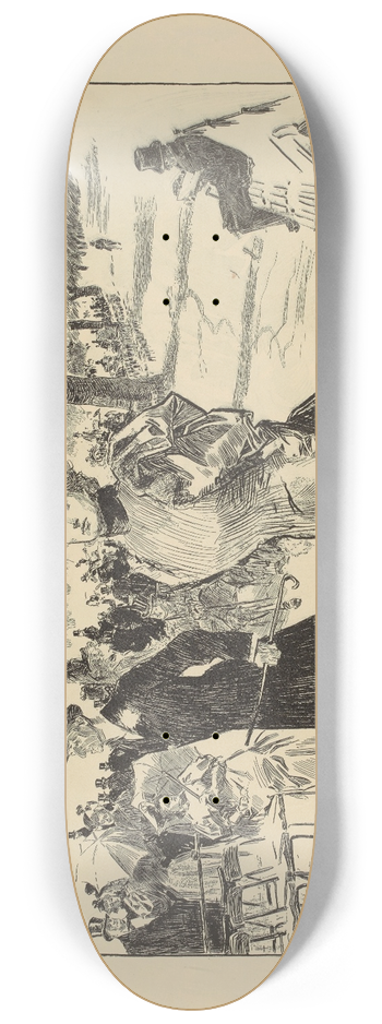 Charles Dana Gibson - A Constitutional in the Park 8.25 inch art skate deck
