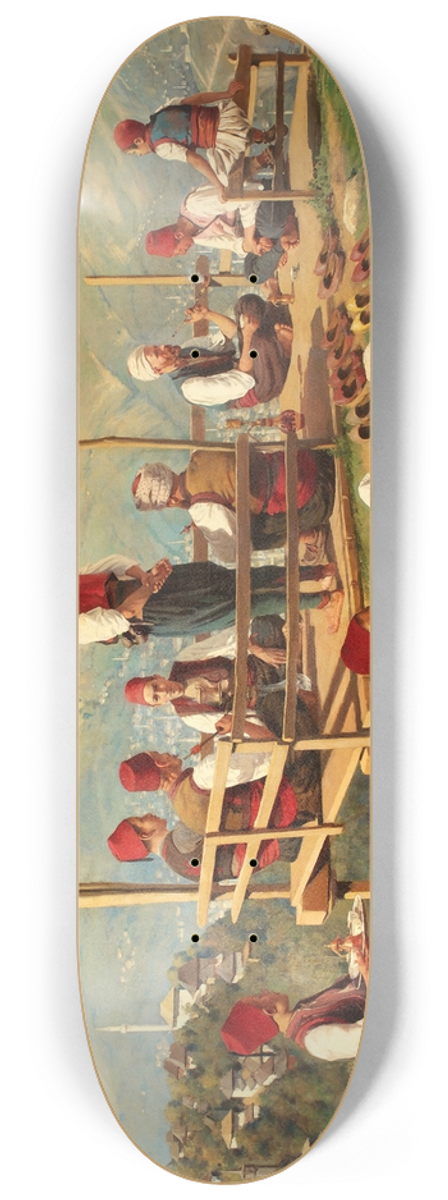 Franz Leo Ruben - Trkisches Kaffeehaus in Sarajevo 8.25 inch art skate deck