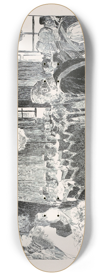 Charles Dana Gibson - Her first glimpse of royalty 8.25 inch art skate deck