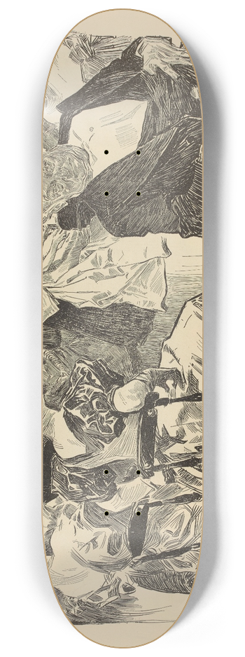 Charles Dana Gibson - Puzzle. Find the married man 8.25 inch art skate deck