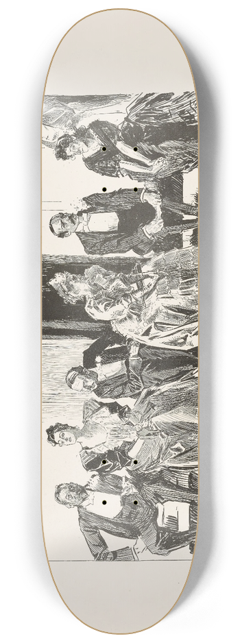 Charles Dana Gibson - Puzzle  Find the two lovers 8.25 inch art skate deck