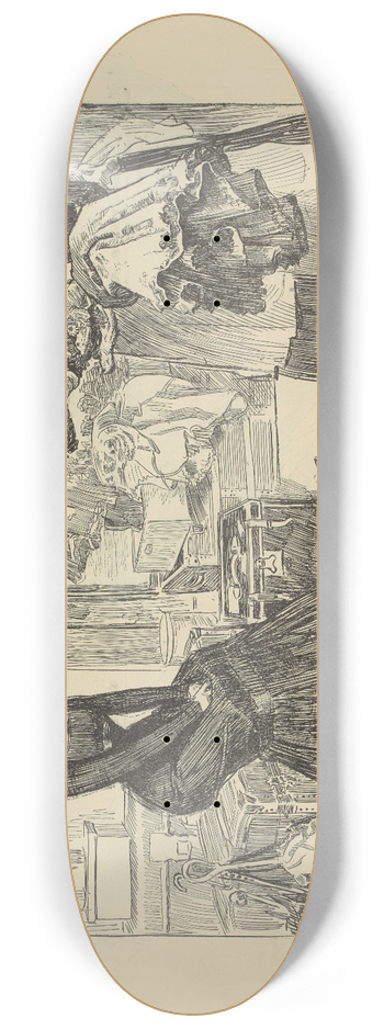 Charles Dana Gibson - She longs for seclusion and decides to leave town for a milder climate 8.25 inch art skate deck
