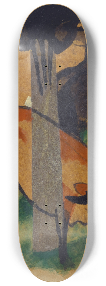 Franz Marc - Red horse and yellow cattle (black-brown horse and yellow cattle) 8.25 inch art skate deck