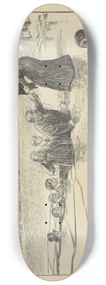 Charles Dana Gibson - They all go skating 8.25 inch art skate deck
