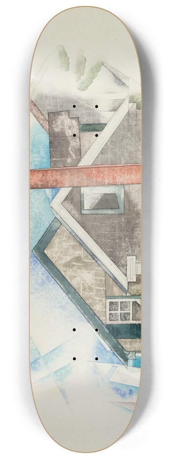 Charles Demuth - Houses 8.25 inch art skate deck