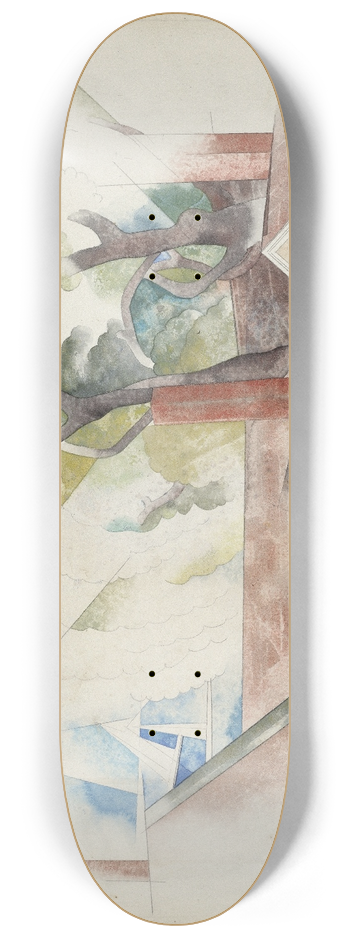 Charles Demuth - Rooftops and Trees 8.25 inch art skate deck