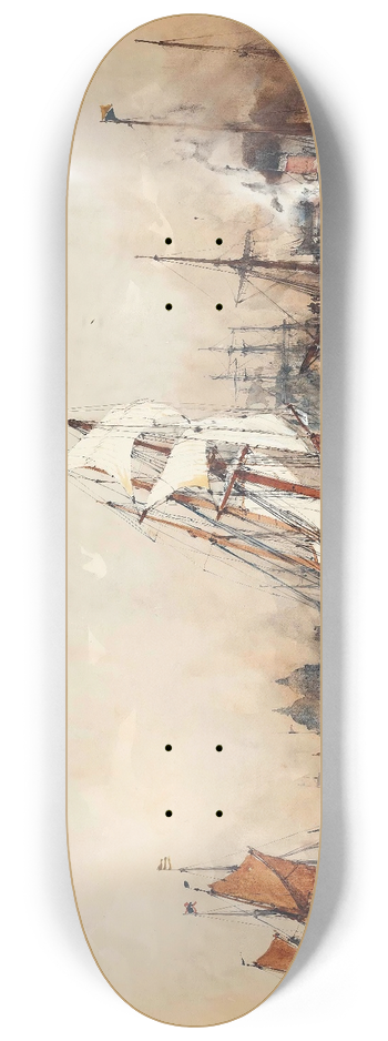 Charles Edward Dixon - With Wind And Tide, Greenwich 8.25 inch art skate deck