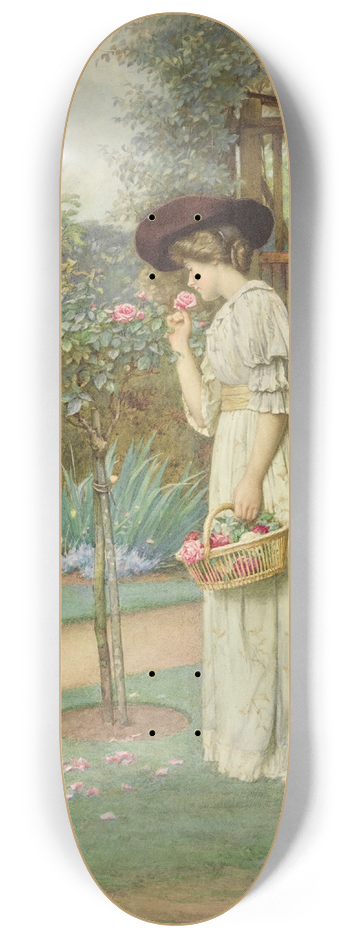 Charles Edward Wilson - Roses in Bloom 8.25 inch art skate deck