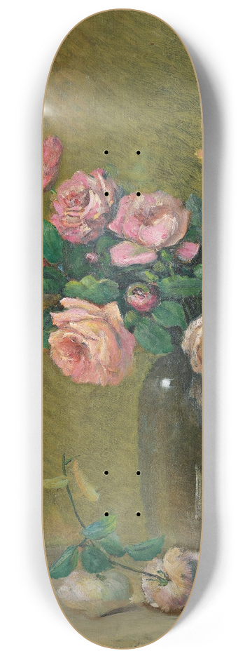 Charles Ethan Porter - Pink Roses On A Table 8.25 inch art skate deck