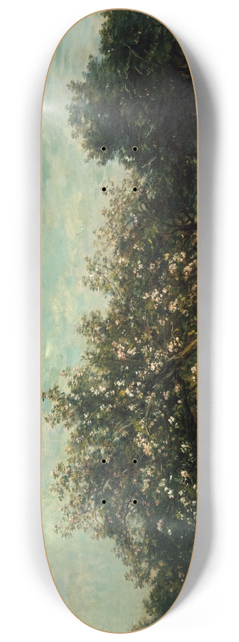 Charles Franois Daubigny - Apple Blossoms 8.25 inch art skate deck