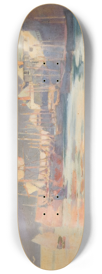 Charles H Whitworth - Newlyn Harbour 8.25 inch art skate deck