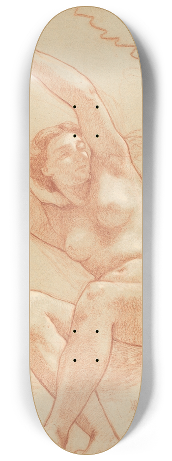 Charles Louis Mller - A Female Nude Seated on a Ledge 8.25 inch art skate deck