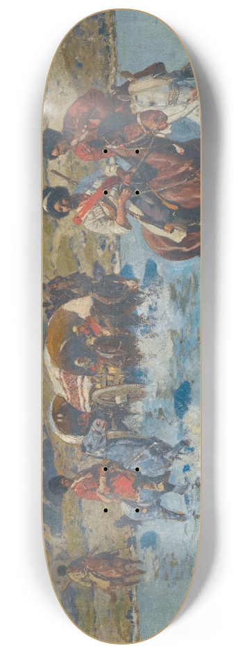 Franz Roubaud - Cossacks Crossing A Ford 8.25 inch art skate deck