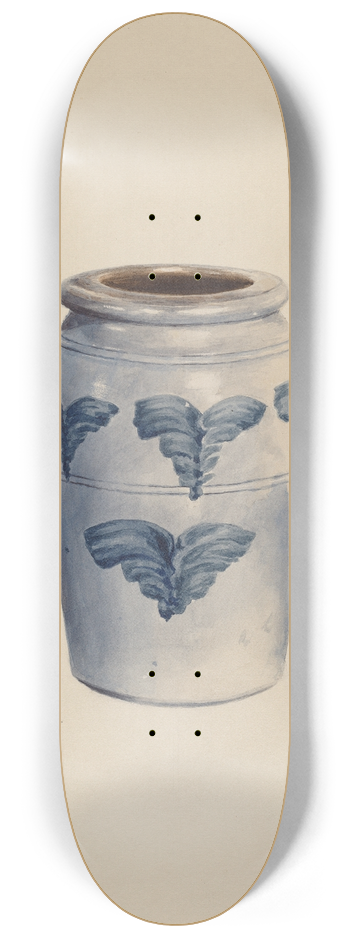 Charles Moss - Gray Stoneware Crock 8.25 inch art skate deck