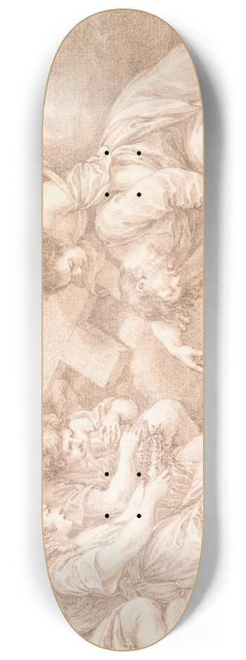 Charles Nicolas Cochin II - Christ Falling under the Cross 8.25 inch art skate deck