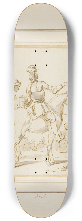 Charles Parrocel - Knights on Horseback 8.25 inch art skate deck