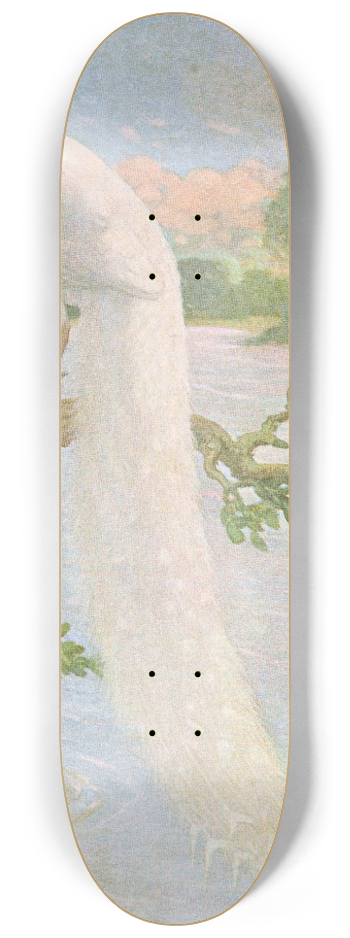 Charles Robert Knight - White Peacock 8.25 inch art skate deck