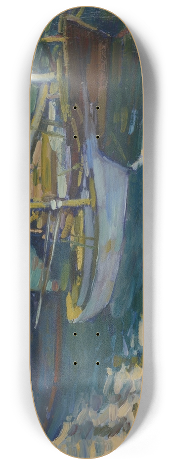 Charles Salis Kaelin - Boats at Dock 8.25 inch art skate deck