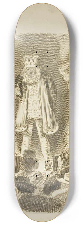 Charles Samuel Keene - Lord Salisbury Addressing a Meeting 8.25 inch art skate deck