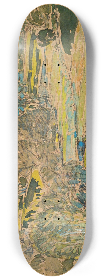 Childe Hassam - Extensive Landscape With River 8.25 inch art skate deck