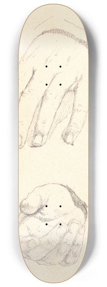 Christen Kbke - Studier af hnder 8.25 inch art skate deck