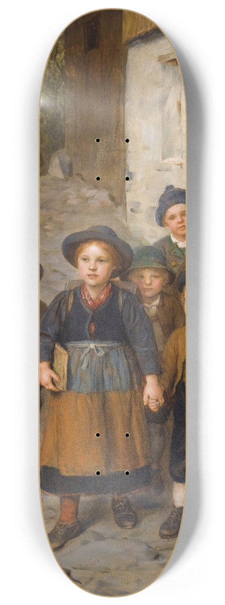 Franz von Defregger - Auf Dem Schulweg (Going To School) 8.25 inch art skate deck