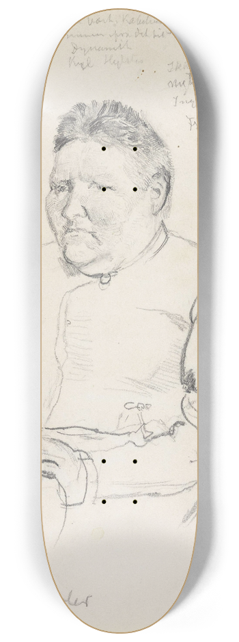 Christian Krohg - Kvinneportrett, sittende, halvfigur 8.25 inch art skate deck