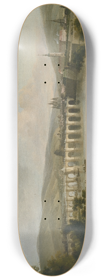 Christian Wilhelm Ernst Dietrich - View of a Town 8.25 inch art skate deck