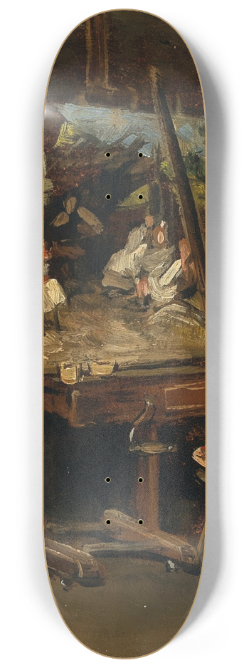 Franz von Defregger - The Easel of the Artist 8.25 inch art skate deck