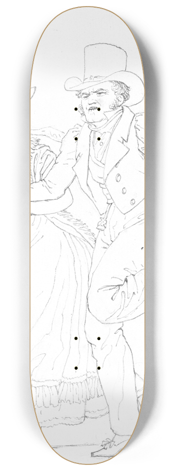 Christoffer Wilhelm Eckersberg - Et pyntet par p spadseretur 8.25 inch art skate deck