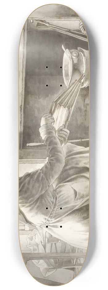 Christoffer Wilhelm Eckersberg - Maden Tilberedes  Eckersbergs vrtinde i Paris 8.25 inch art skate deck