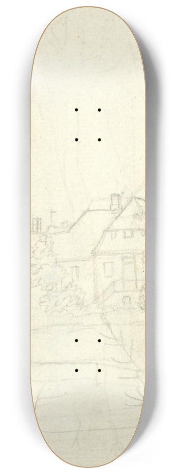 Christoffer Wilhelm Eckersberg - Sanderumgaard set fra haven 8.25 inch art skate deck