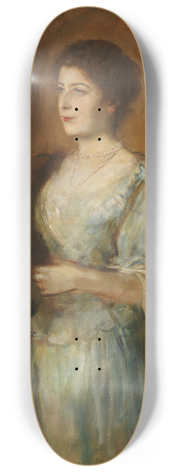 Franz von Lenbach - Portrt einer Dame mit Perlenkette und Pelzstola 8.25 inch art skate deck