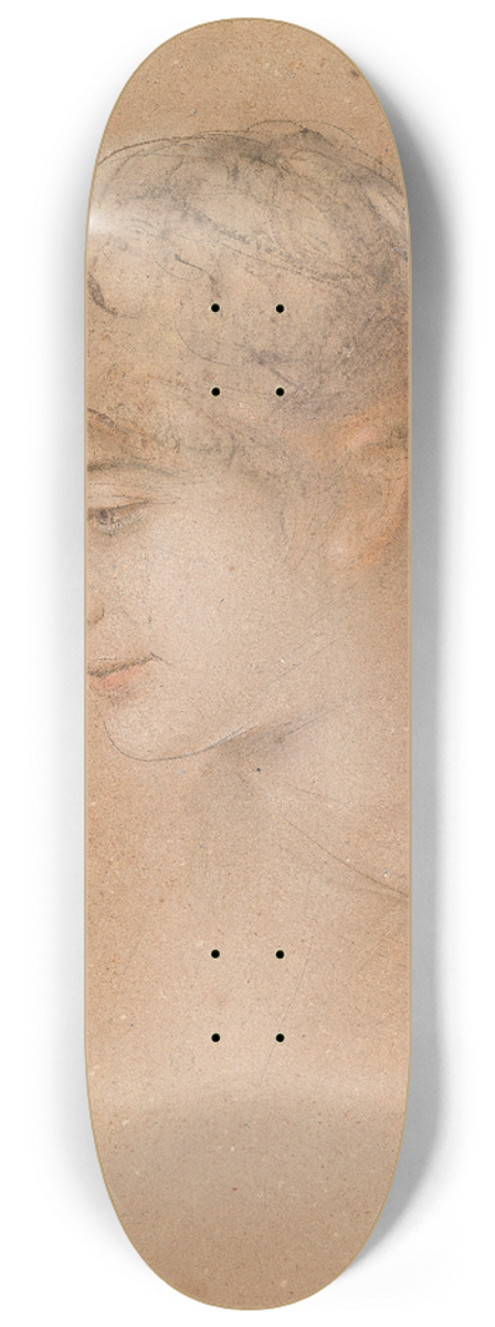Franz von Lenbach - Portrt einer jungen Frau im Halbprofil 8.25 inch art skate deck