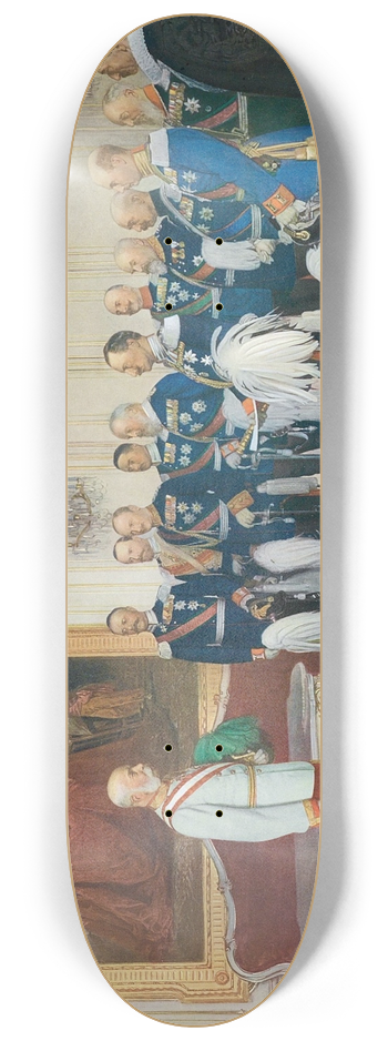 Franz von Matsch - Die deutschen Bundesfrsten huldigen Kaiser Franz Joseph 8.25 inch art skate deck