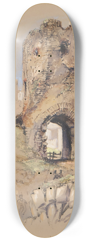 Clarkson Stanfield - Ruined Gateway, Dover Castle 8.25 inch art skate deck