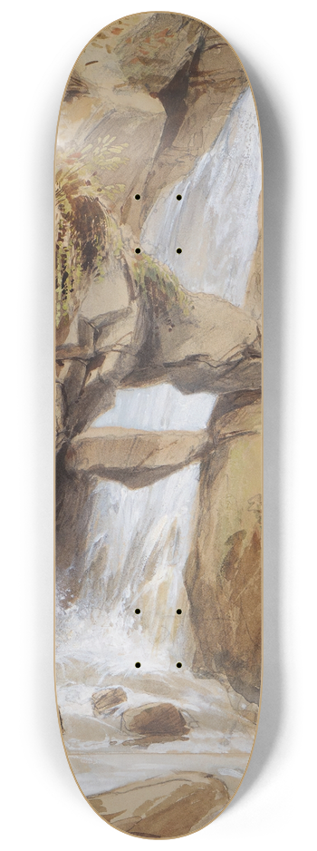 Clarkson Stanfield - Waterfall, St Knightons Kieve, Tintagel, Cornwall 8.25 inch art skate deck