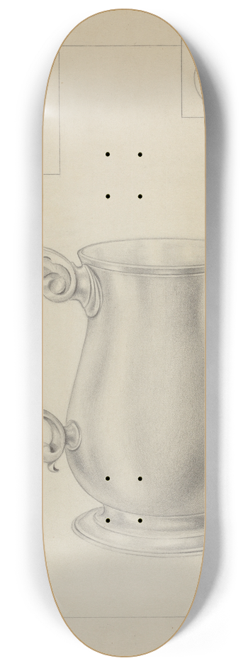 Clayton Braun - Silver Mug 8.25 inch art skate deck