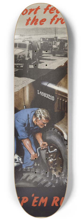 Clive Uptton - Transport Feeds the Front Line 8.25 inch art skate deck