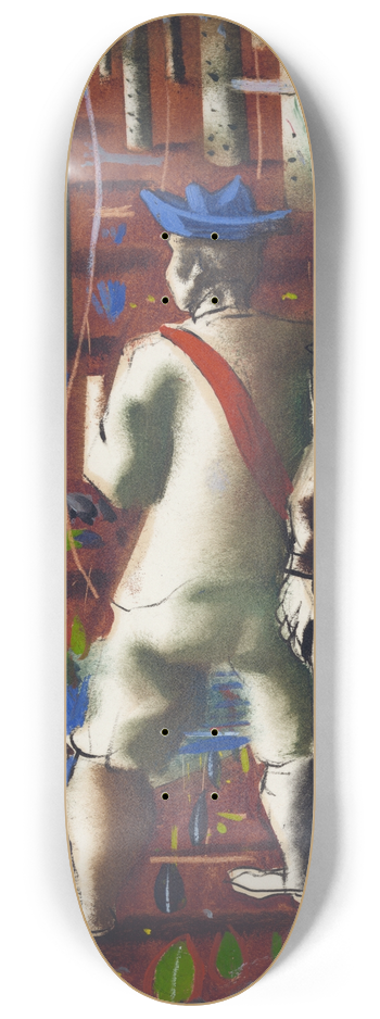 Cndido Portinari - Preparatory drawing for Entry into the forest 8.25 inch art skate deck