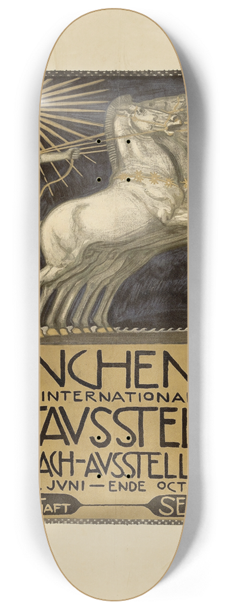Franz von Stuck - Plakat zur IX. Internationalen Kunstausstellung in Mnchen 8.25 inch art skate deck