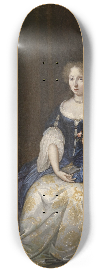 Constantijn Netscher - Junge Dame mit Kind 8.25 inch art skate deck