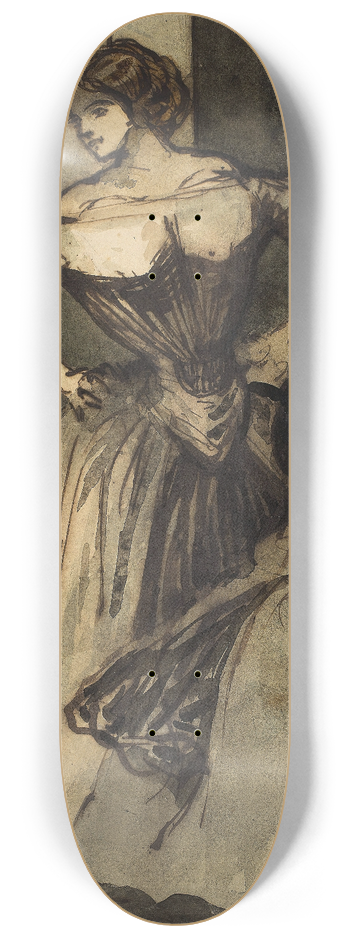 Constantin Guys - Two Women 8.25 inch art skate deck