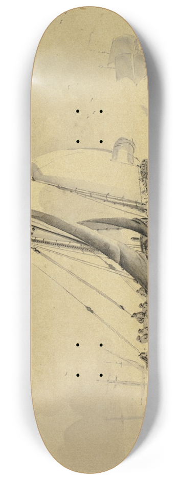 Cornelis de Grient - Boats in Full Sail 8.25 inch art skate deck