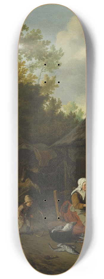 Cornelis Dusart - Fish scraping 8.25 inch art skate deck